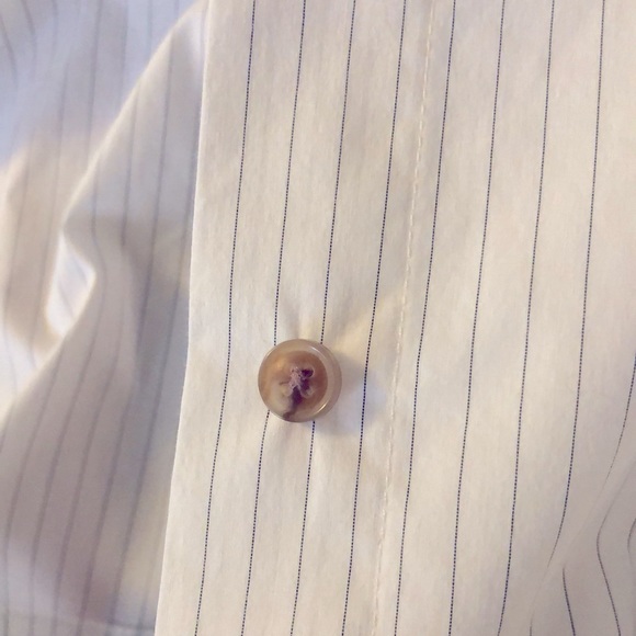 Vince thin stripe woven button down white blouse, XS - Picture 3 of 6